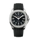 Seiko watch with black rubber strap on a white background