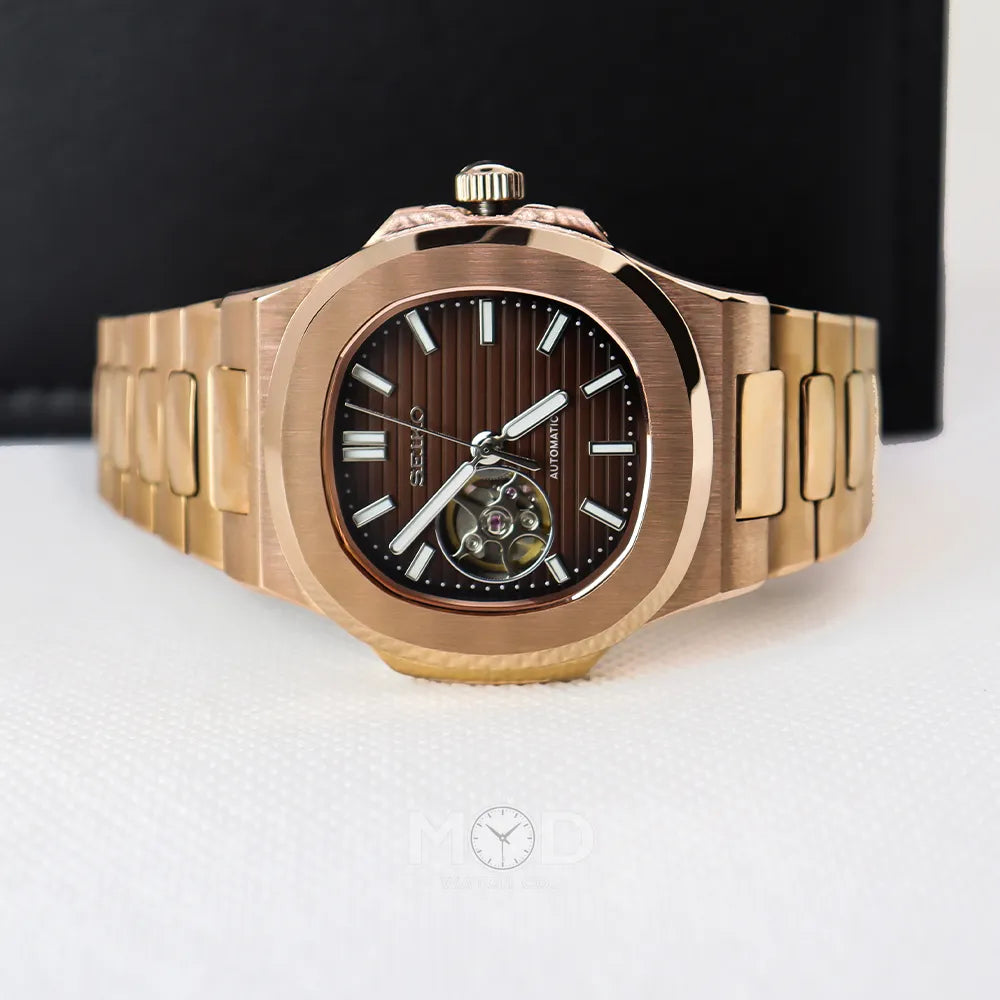 Nautilus Rose Gold | Brown (Open Heart)